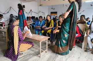 Group photo at college event